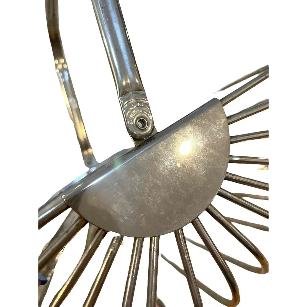 Godinger Vintage Silver Metal Wire Fruit‎ Basket Folding Handle GUC Art Deco
